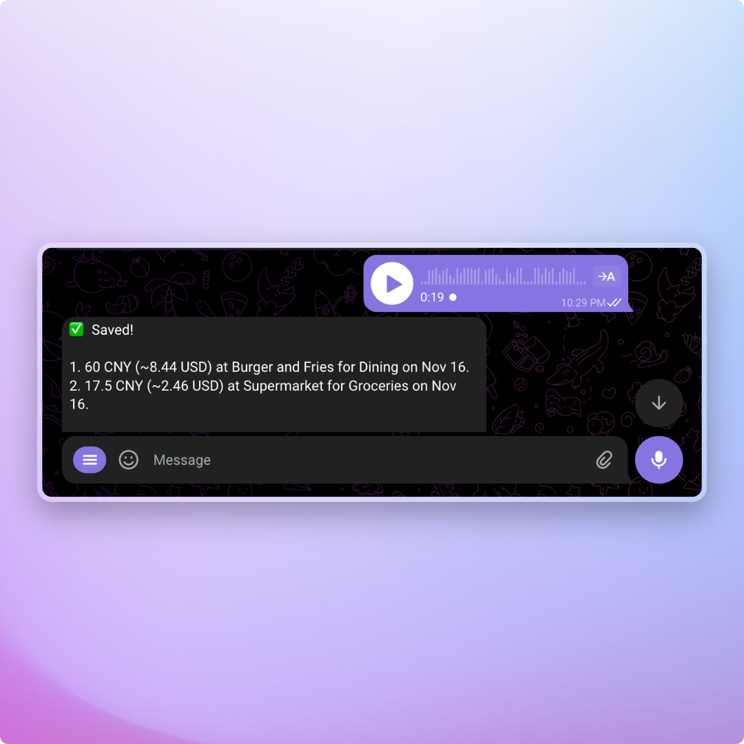 Voice logging example